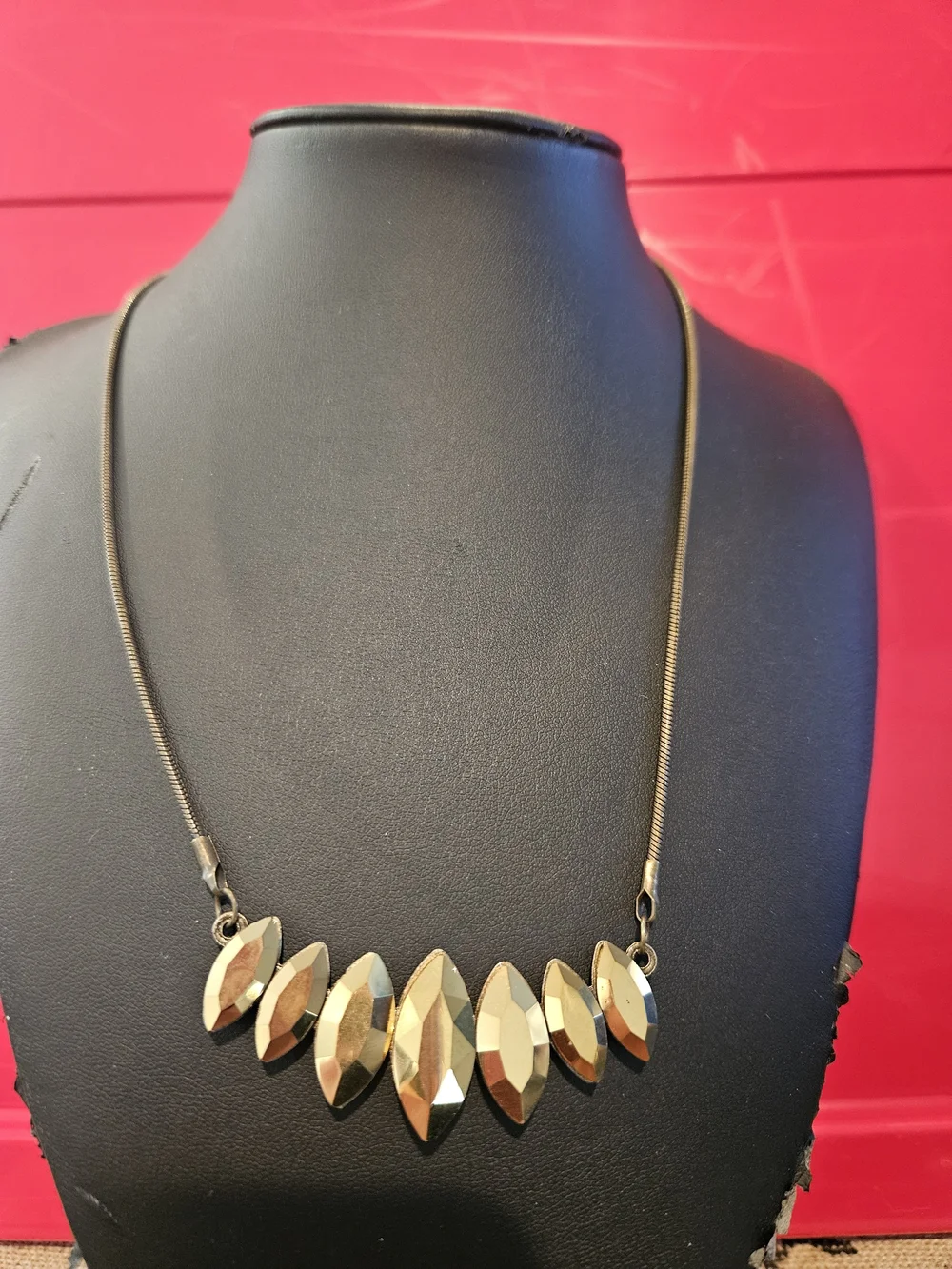 Gold Faceted Statement Necklace - Women Jewelry